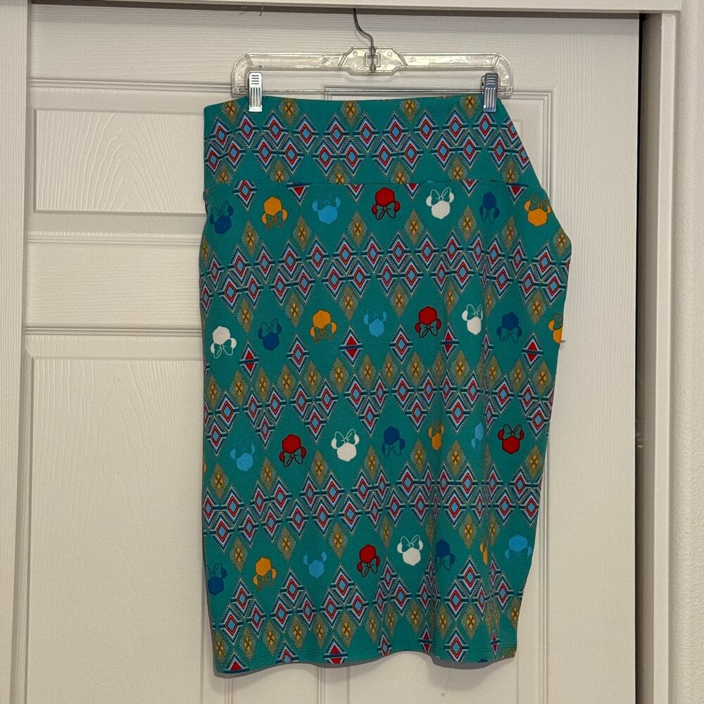 NWT DISNEY CASSIE PENCIL SKIRT - MINNIE GREEN DIAMOND sz 2XL